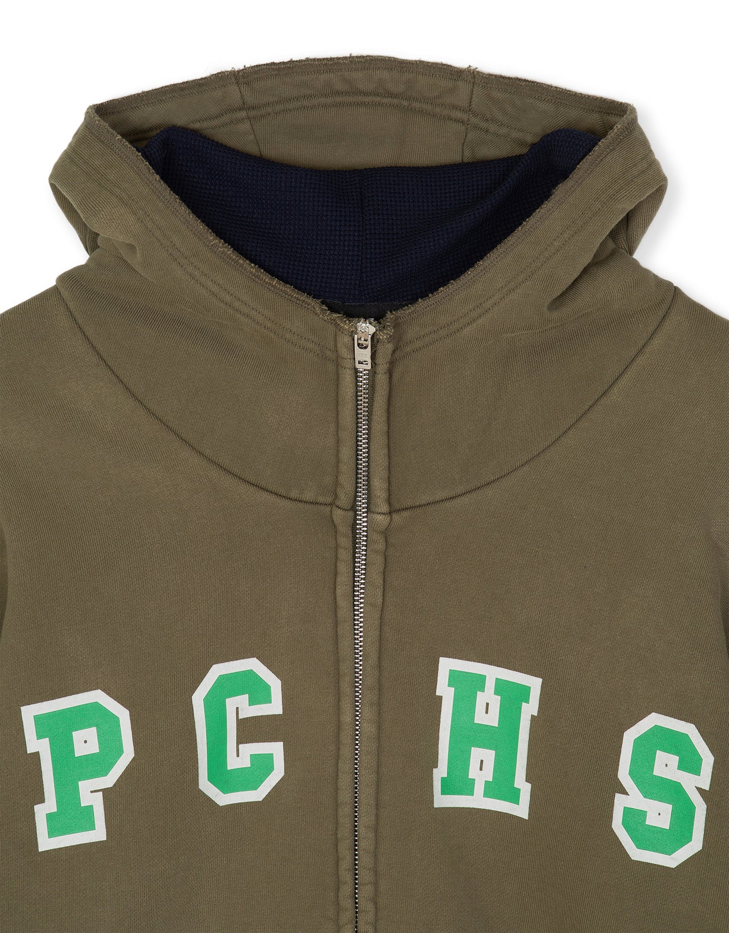 ENGINE START BUTTON ZIP-UP HOODIE KHAKI