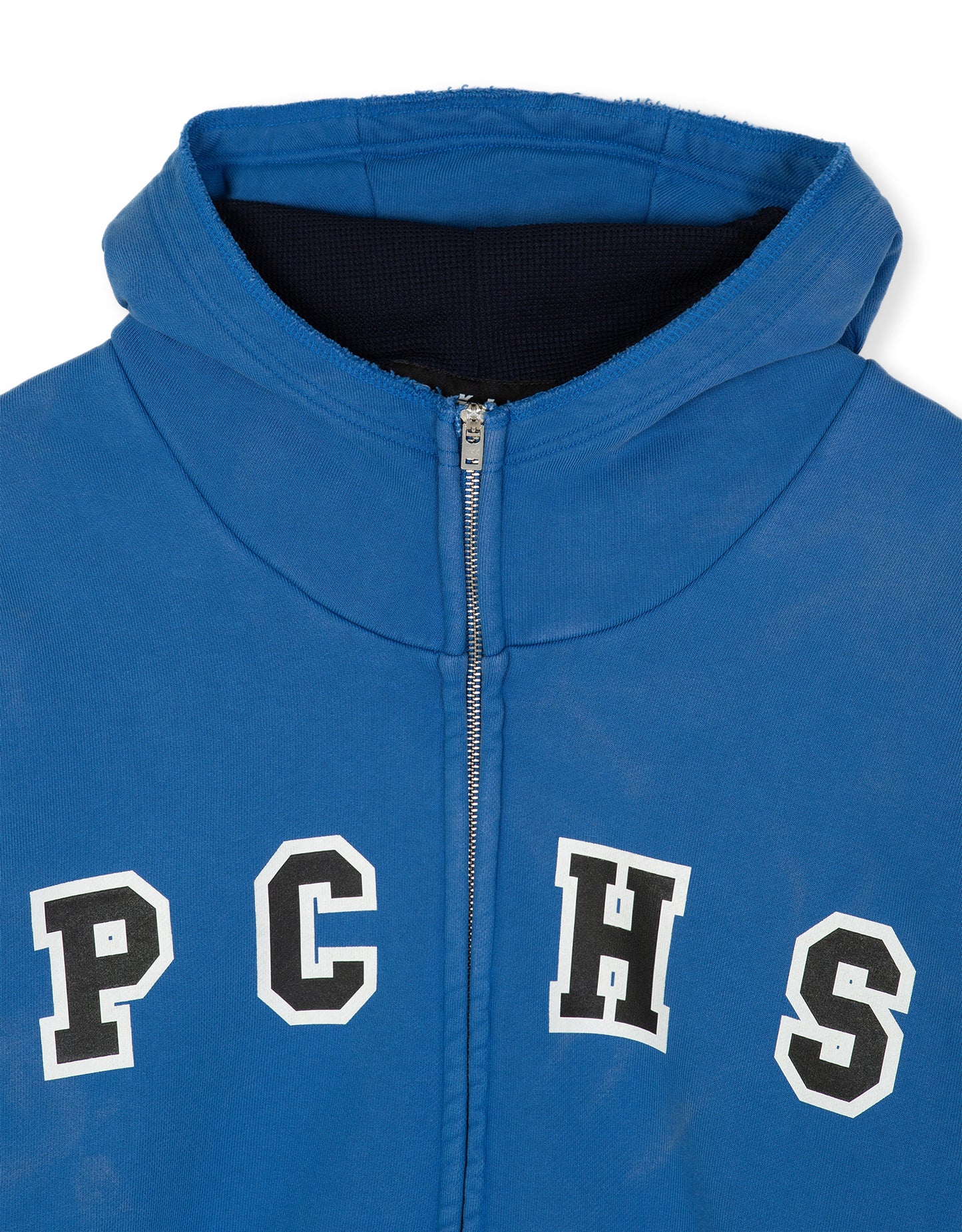 ENGINE START BUTTON ZIP-UP HOODIE BLUE