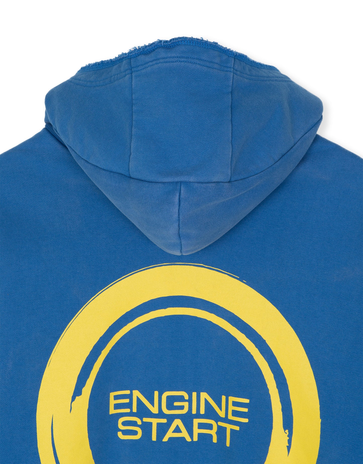 ENGINE START BUTTON ZIP-UP HOODIE BLUE