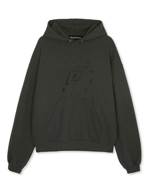 CIRCULAR LOGO HOODIE CHARCOAL