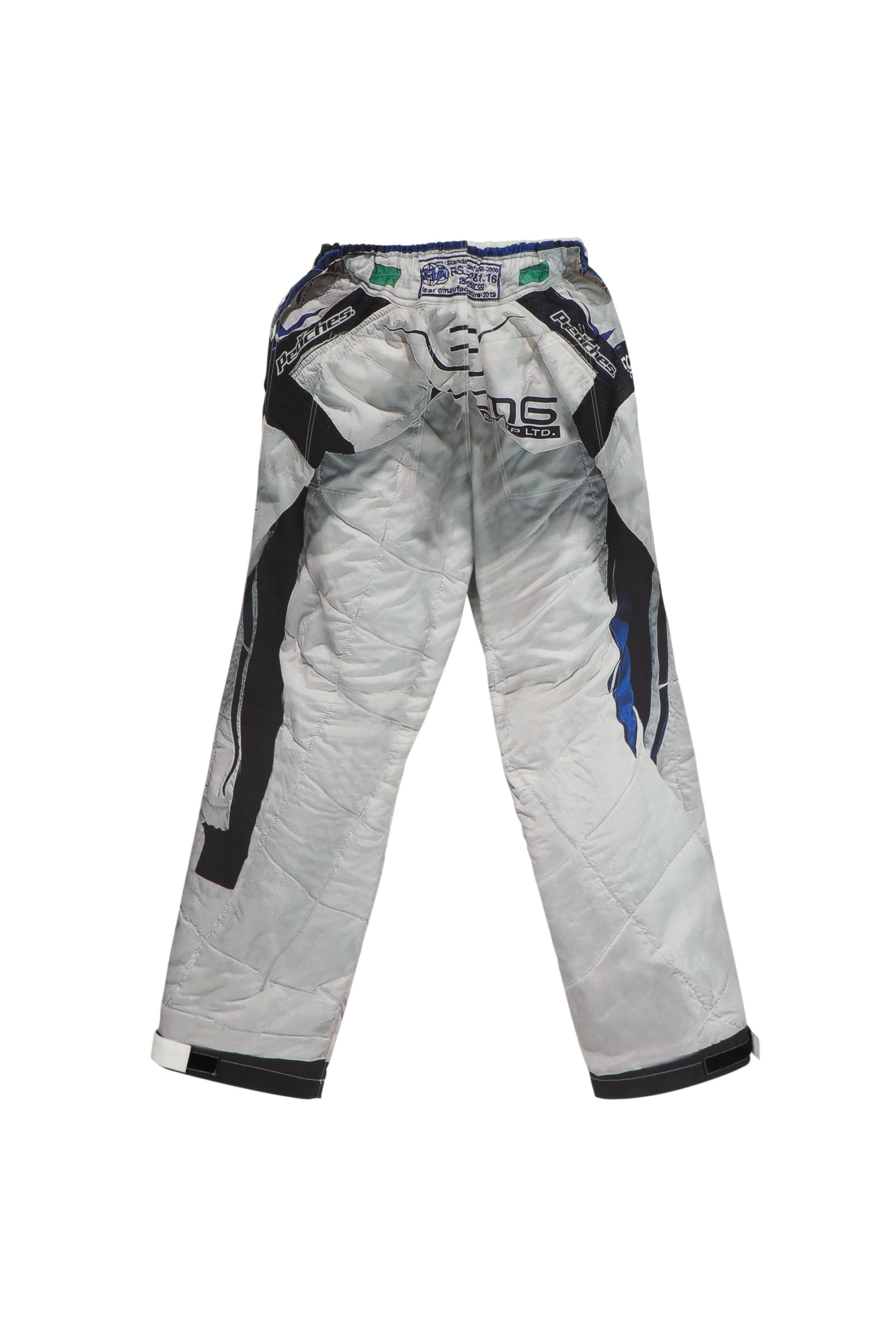 RACING SUIT PRINTED TRACK PANTS WHITE – Peaches. One Universe
