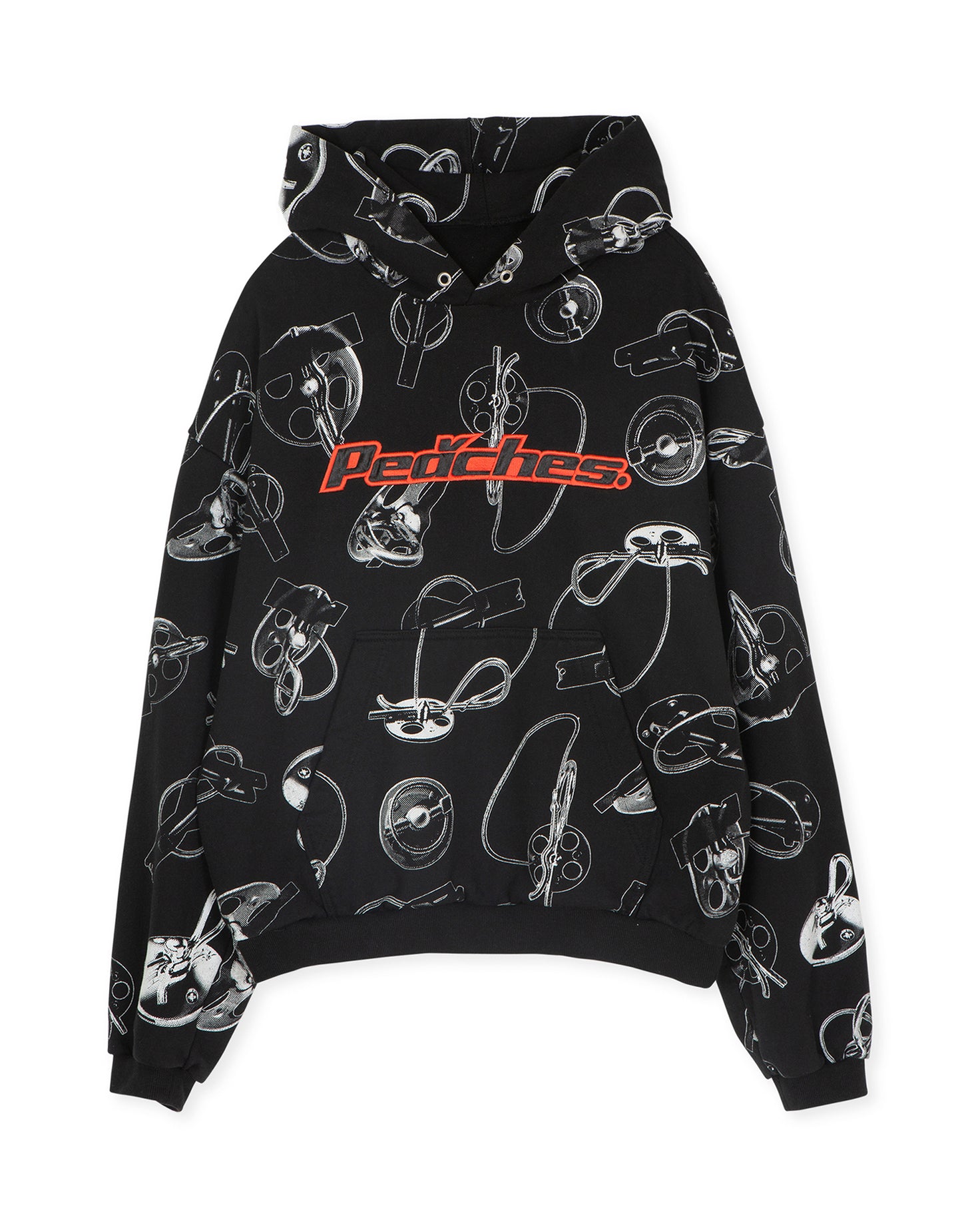 HOOD PIN LOGO EMBROIDERY HOODIE BLACK