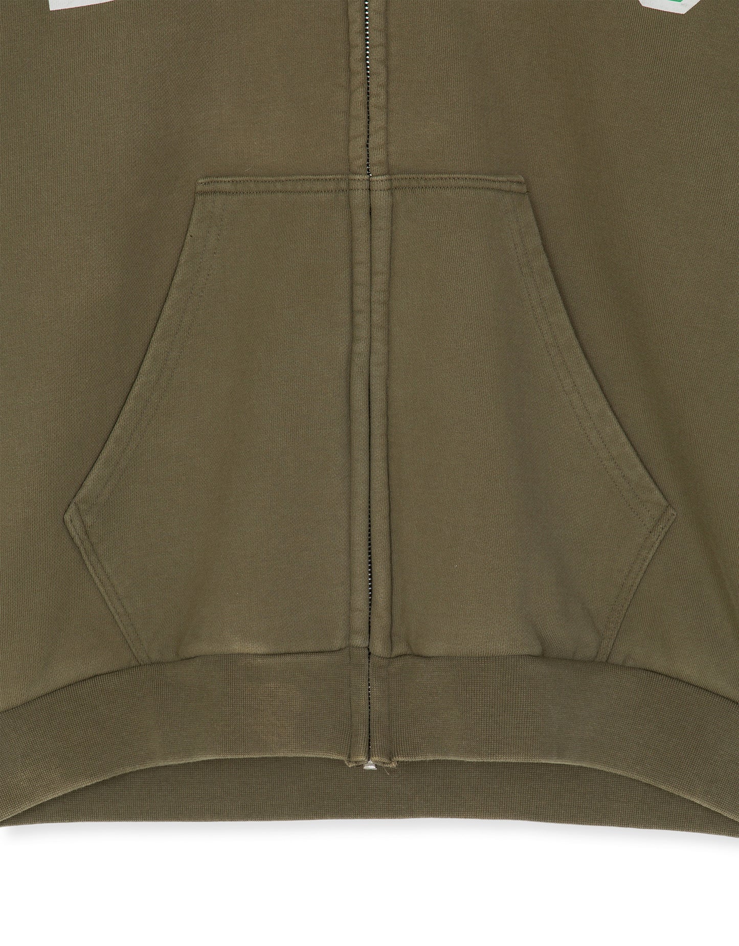 ENGINE START BUTTON ZIP-UP HOODIE KHAKI